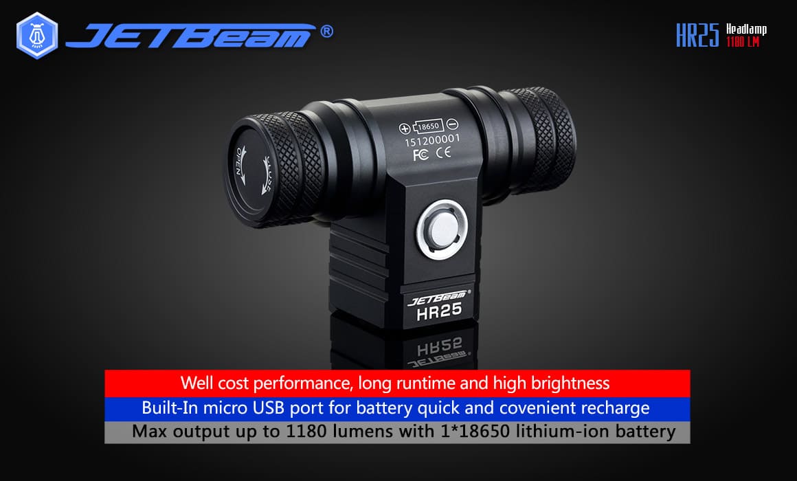 JETBeam HR25 Rechargeable LED Headlamp