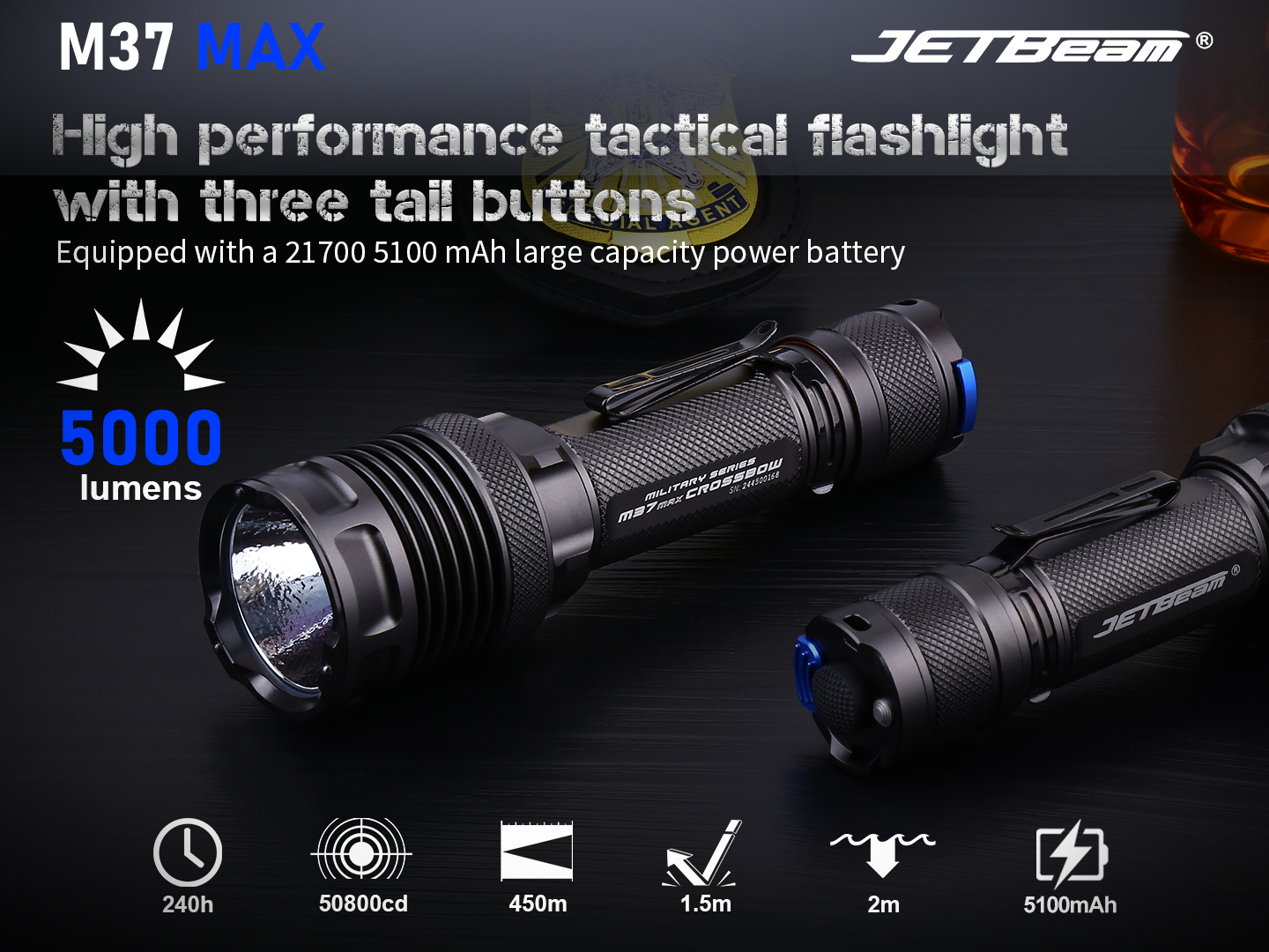 JETBeam M37 Max Tactical Flashlight