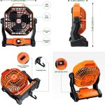Camping Fan with LED Light, 5200mAh view 2